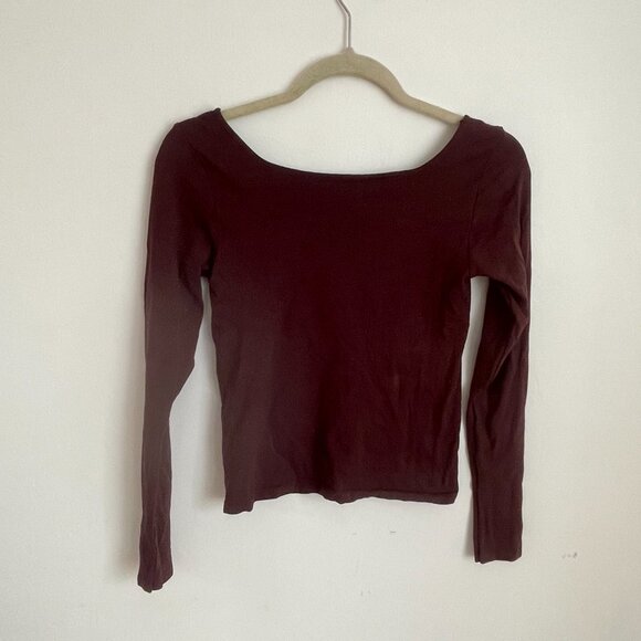 Free People Seamless Square Neck Top M/L Plum - Picture 3 of 3
